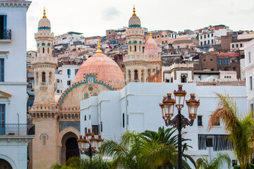 the mosque of ketchaoua and the ancient part of old city of Algeria, called casbah , Unesco World Heritage Site