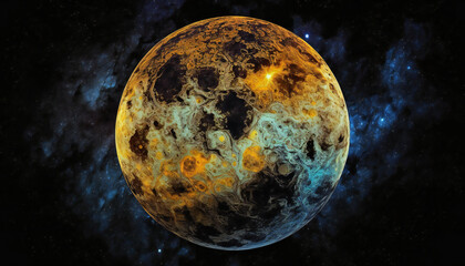 Planet similar to Venus in space - Space wallpaper - Generative AI