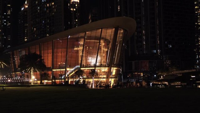 opera house in dubai at night, night dubai