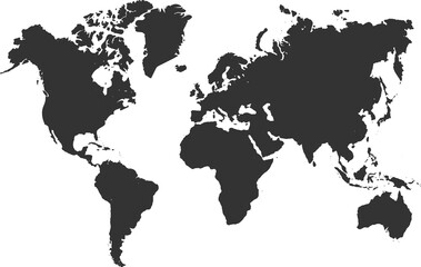 World Map Silhouette.Global Mapping in the Digital Age illustration