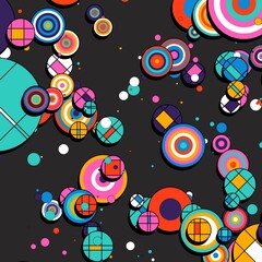 Naklejka premium Generative Design Artwork of Abstract Vector Generated Shapes Composition 