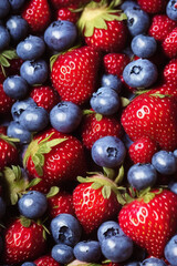 Fototapeta na wymiar Strawberries blueberries tayloe swift trending on artstation
