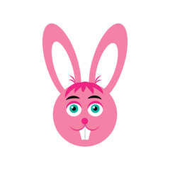 Pink Easter bunny. Easter rabbit illustration