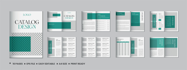 Company product catalog template design, Company product catalog template, Minimalist 16 pages product brochure template design