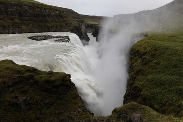 waterfall Gullfoss, famous landmark in Iceland