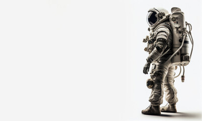 Space suits isolated on white background.  Ai generated.