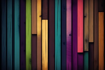 Colored Wood Planks Background. Generative AI