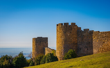 Fototapeta na wymiar loarre castle spain outer wall defense towers outer gardens