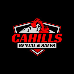 excavator  icon  vector emblem  logo inspiration 