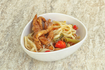 Chinese wok with chicken and teriyaki