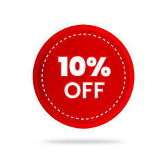 10% percent discount sticker price tag design. product emblem with percentage sell off. marketing deal sale tag giving super offer. Sale 10% off banners, discount tags design template, extra promo.