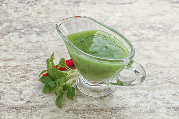 Green chili pepper and lime sauce