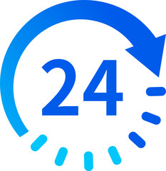 Fototapeta premium 24 hour clock icon for timekeeping or scheduling