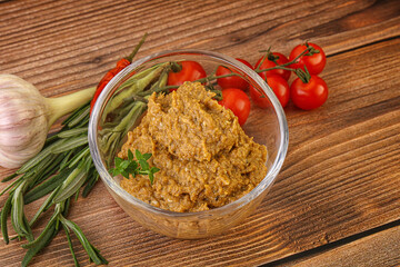 Jewish eggplant dip with oil