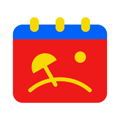 Icon beach, umbrella, sea, sun, chair, relax Holyday. editable file and color.