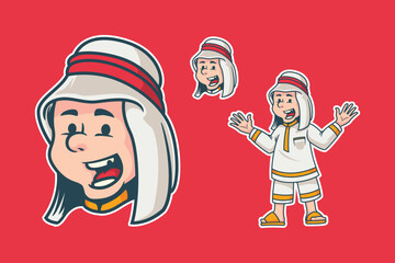 Arab Moslem children Character illustration