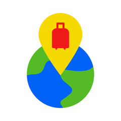 Fototapeta premium Icon Pin Location, Vacation and globe, Holyday. editable file and color.