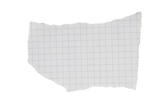 Torn graph paper piece on a transparent background. Png paper. - Powered by Adobe