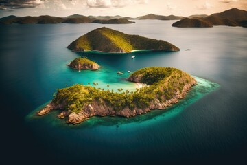 British Virgin Islands; Norman Island. Generative AI
