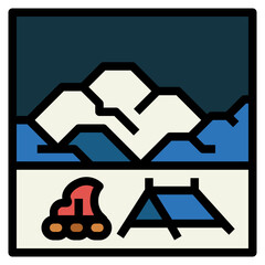 winter camping filled outline icon style