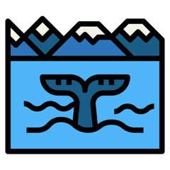whale filled outline icon style