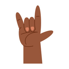 afro hand rock and roll symbol