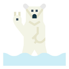 grizzly bear flat icon style