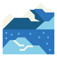 ice mountain flat icon style