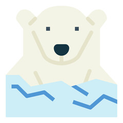 polar bear flat icon style