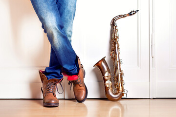 Saxophonist modern I'm Studio