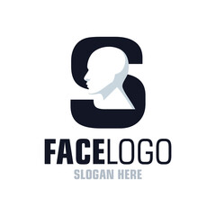 Letter S Face Logo Design Template Inspiration, Vector Illustration.