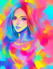 woman with colorful hair