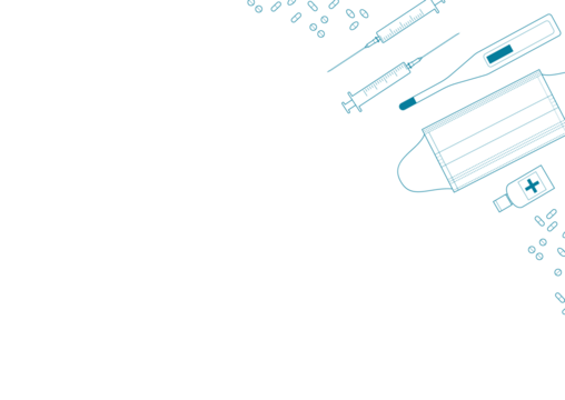 Medical background: thermometer, medical mask, syringe, pills. Vector illustration - Powered by Adobe