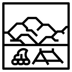 winter camping line icon style