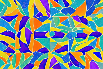 Vibrant mosaic tiles in a modern and abstract style Generative ai