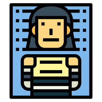 prisoner in striped shirt, mugshot style clip art preview