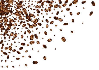 Dark Robusta Sketch Vector White Background.