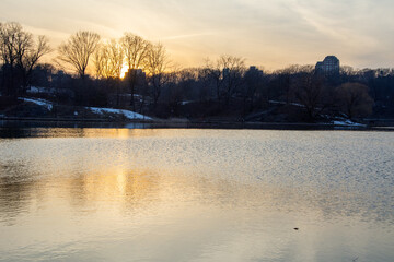 atardecer en el central park en nueva york