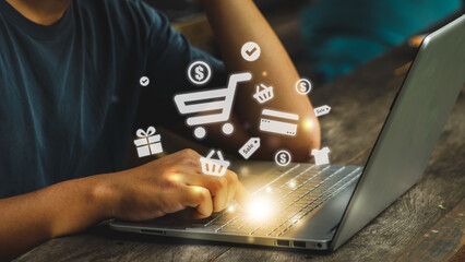 people shopping online in social media .