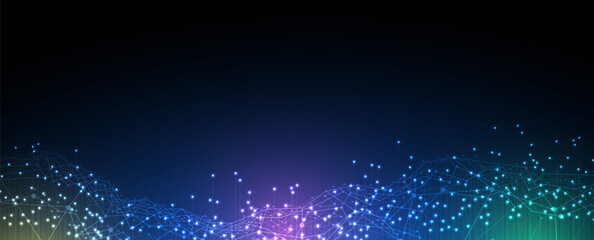 Obraz premium Neural network concept. Connected cells with links. High technology process. Abstract background