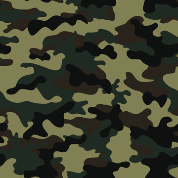 
Army vector camouflage pattern military uniform texture, seamless trendy print.