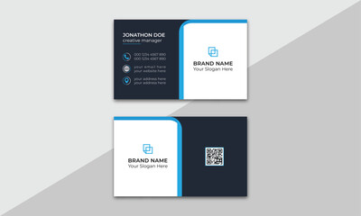 Modern Business Card, Creative and Clean Business Card Template, modern black blue business card template, Luxury business card design template, Personal visiting card, Futuristic business card design