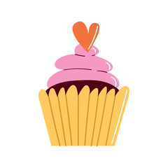cupcake with heart love