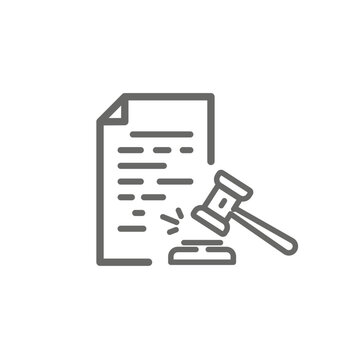 Lawsuit icon being banging the gavel for advocacy justice.