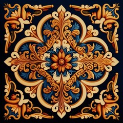 Fototapeta premium Illustration of a tile with an Armenian traditional pattern