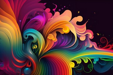 Burst of Abstract Colorful Energy in a Stunning Background
