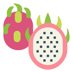 dragon fruit flat icon style