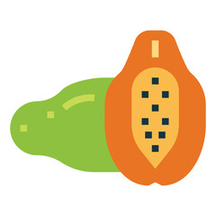 papaya flat icon style
