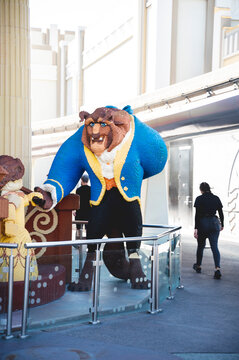 Vertical Shot Of Beauty And The Beast At Downtown Disney In Anaheim, California