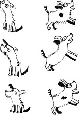 Funny cute dog illustration Doodle Sketch